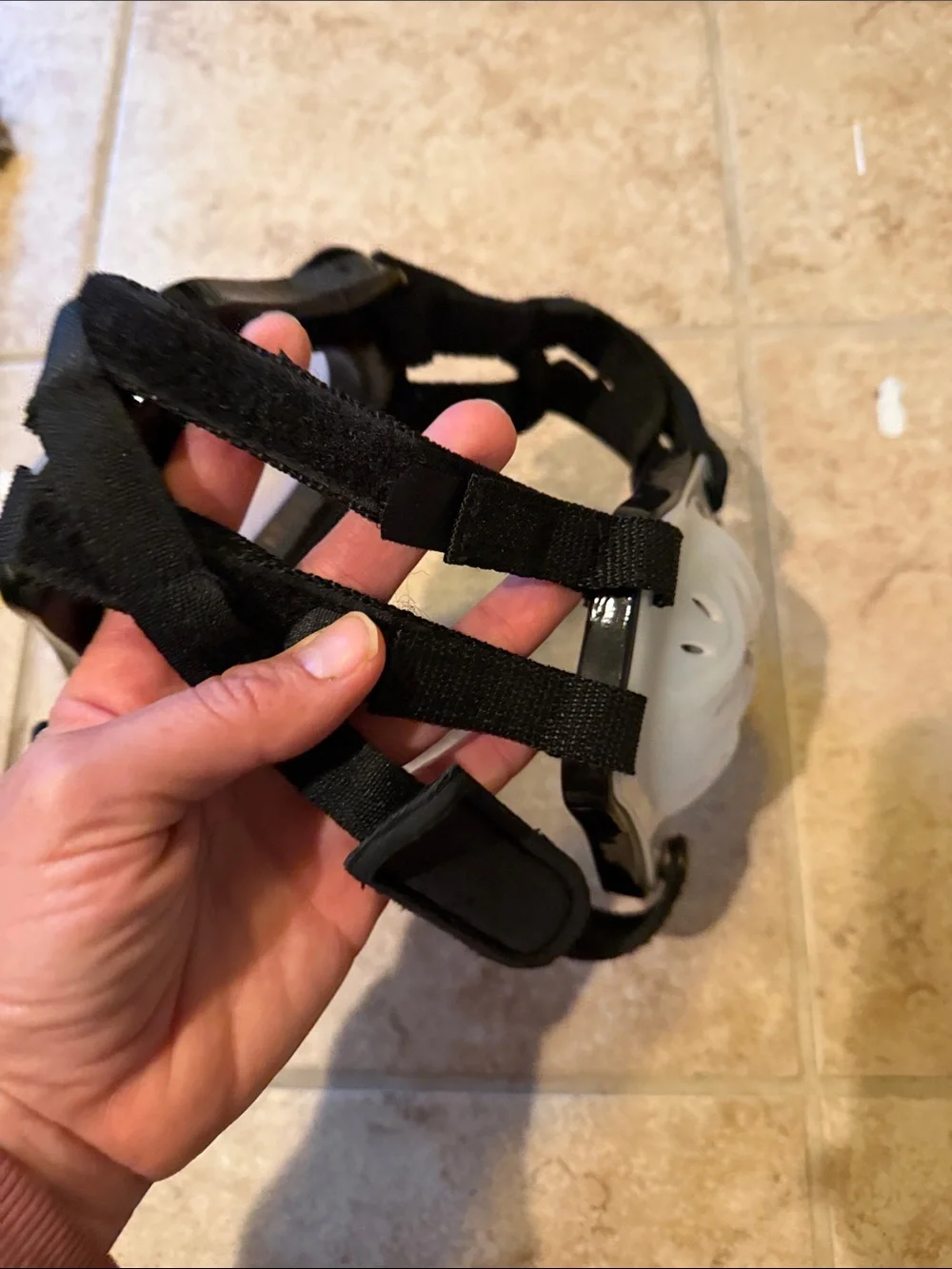 Black and White Youth Headgear for Wrestling and VR Training